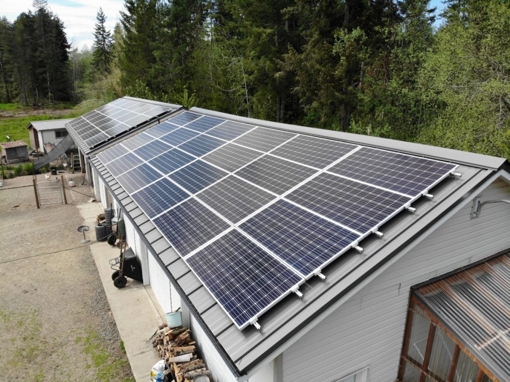 garage rooftop solar panel installation Coombs BC