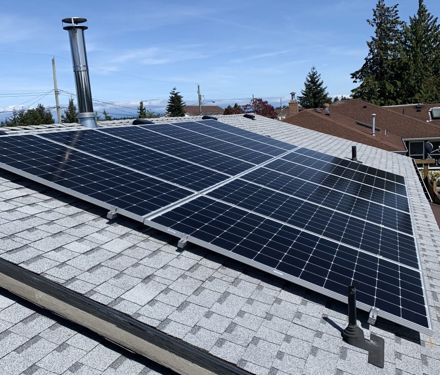 rooftop solar panel installation in Parksville BC