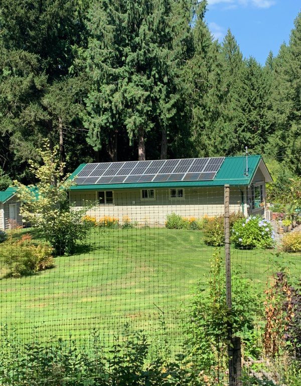 Rooftop solar panel installation in Cobble Hill BC