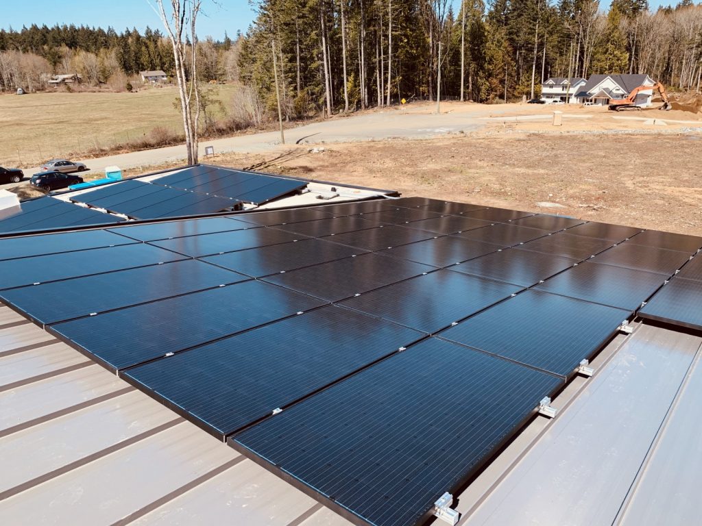 Rooftop solar panel installation in Nanaimo BC