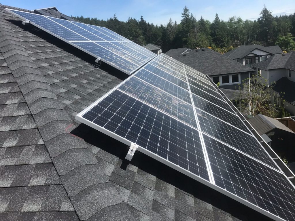 Rooftop solar panel installation in Victoria BC