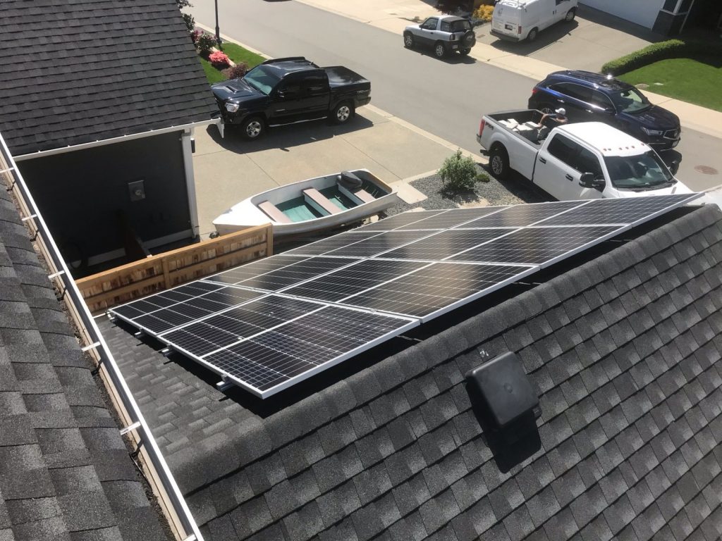 Rooftop solar panel installation in Victoria BC