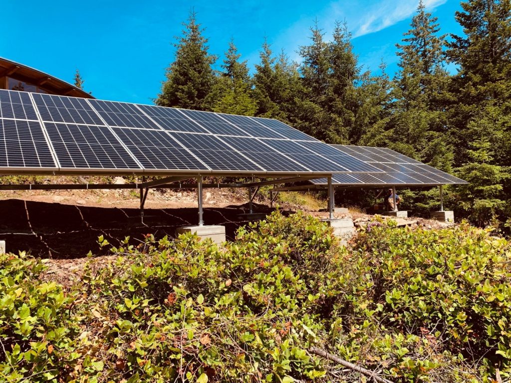 Ground mount solar panel installation on Salt Spring Island BC