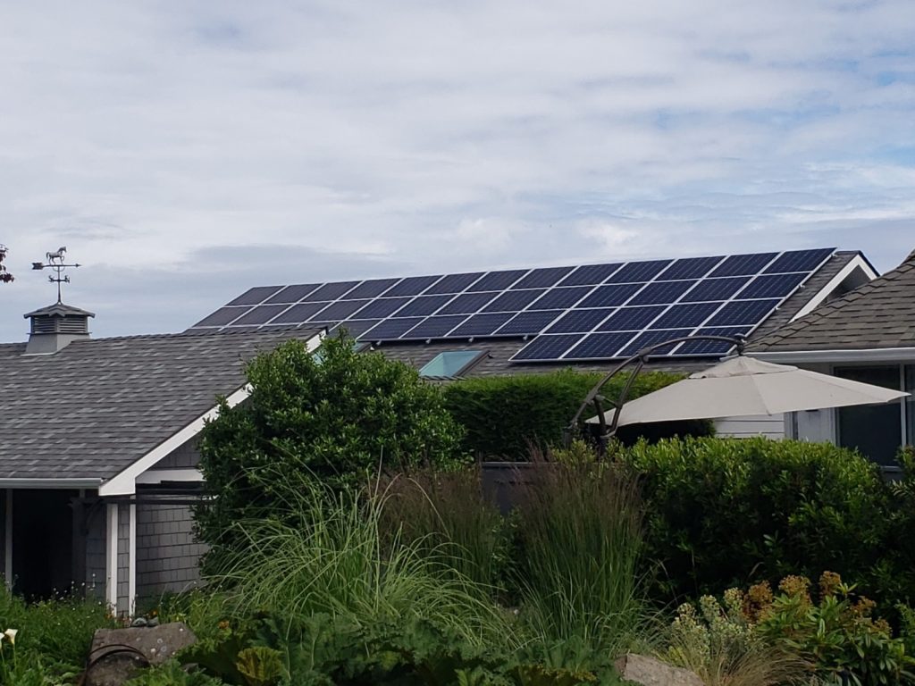 Rooftop solar panel installation in Cobble Hill BC
