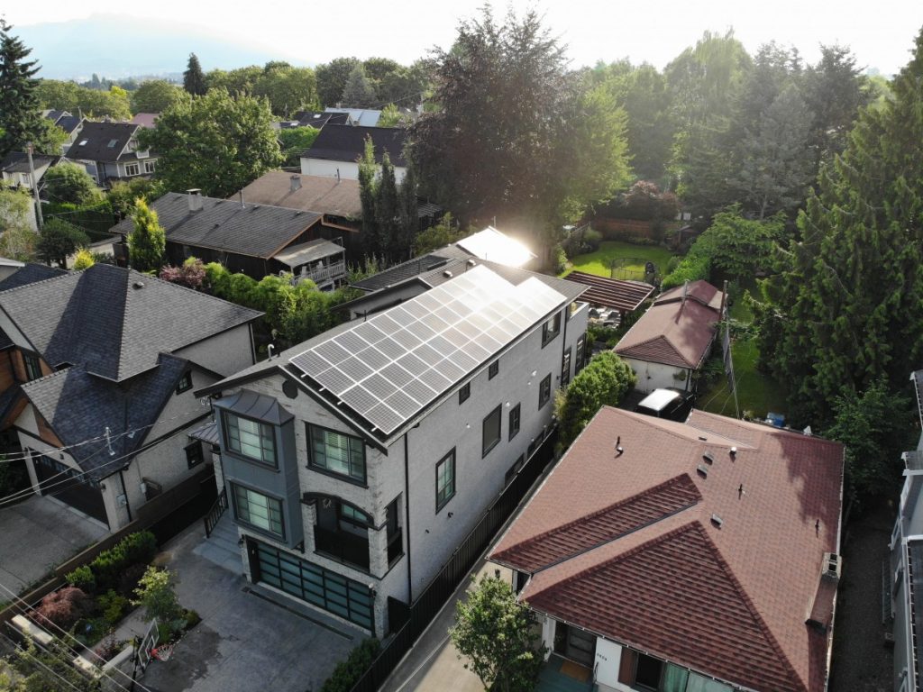 solar panels on home in Vancouver BC